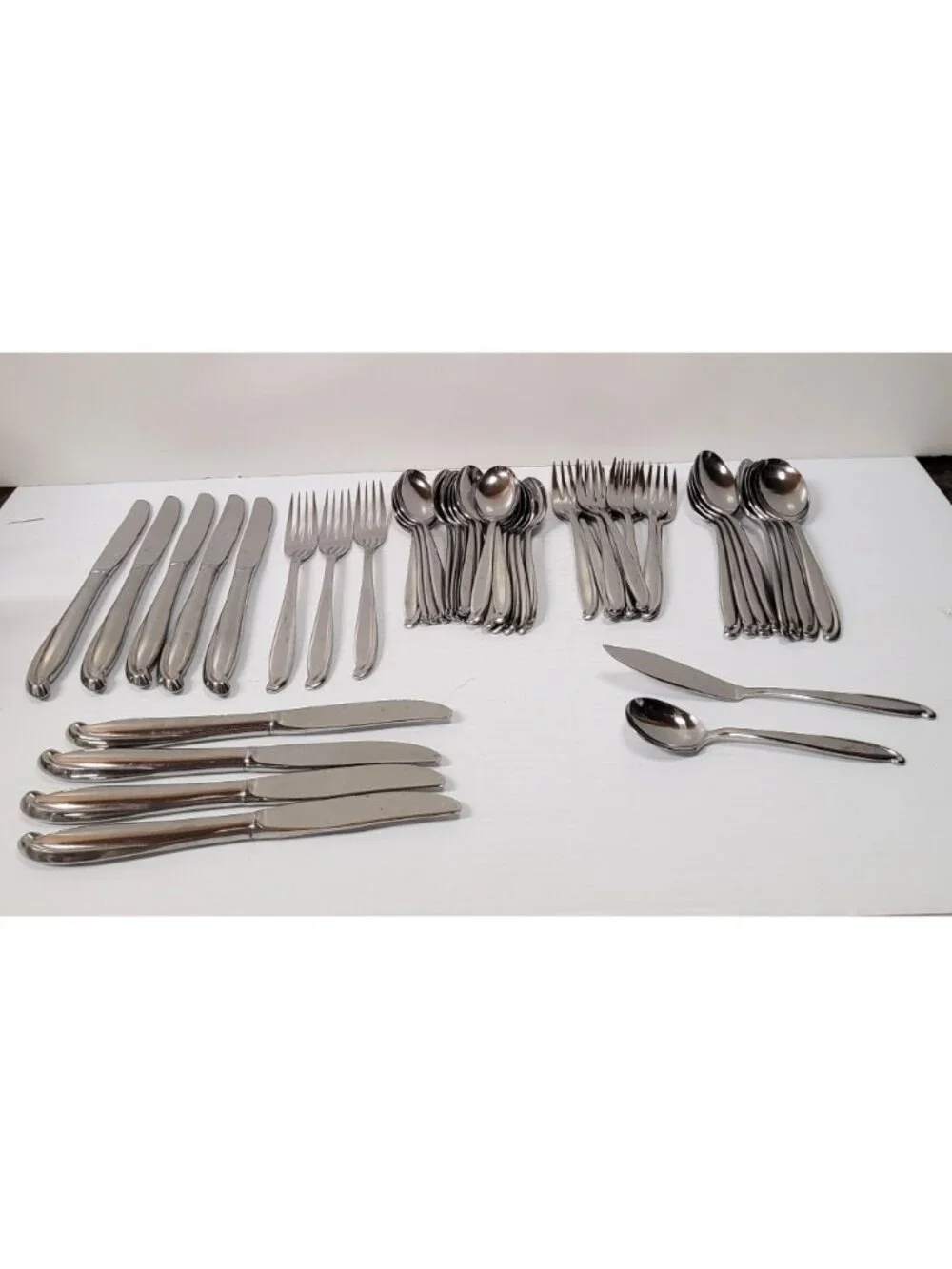 Vintage Everbrite Deluxe Stainless Steel Flatware 48 Pc Japan Mid Century EVS22